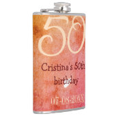 Flasques Orange rouge 50 anniversaire ajouter nom date p (Droite)