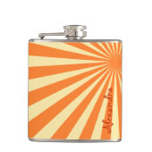 Flasques Orange Sunburst "Ajouter votre nom" (Devant)