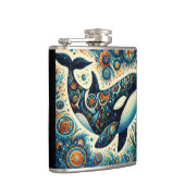 Flasques Orca Killer Whale Floral Whimsical Plage nautique (Droite)