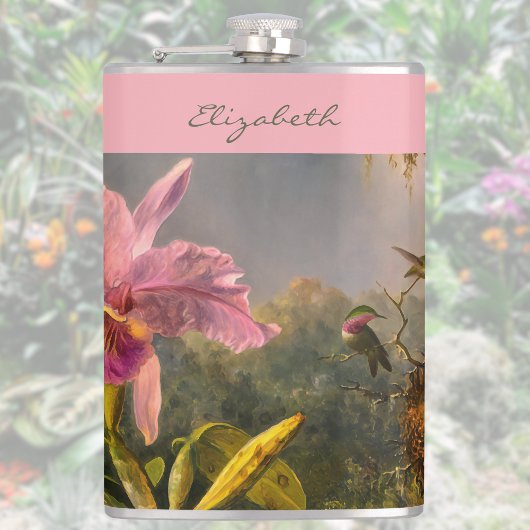 Flasques Orchidée Cattelya Brésilienne Colibri Monogrammé