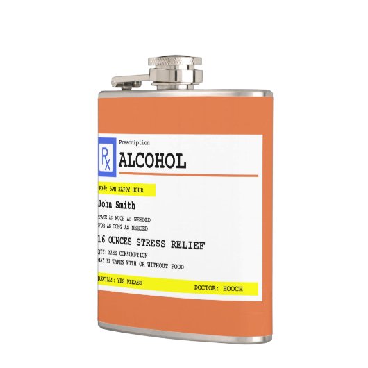 Flasques Ordonnance personnalisée Alcool humoristique (Gauche)