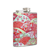 Flasques Origami de fleurs rouges washi japonais Yuzen Hip  (Droite)