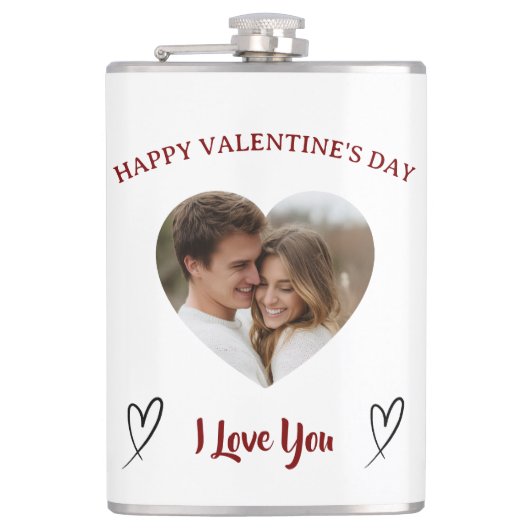 Flasques Our Love Custom Photo Valentine’s Day Flask (Devant)