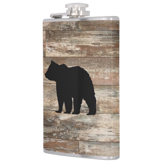 Flasques Ours Bois Peinture Rustique Style Flask (Gauche)