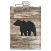 Flasques Ours Bois Peinture Rustique Style Flask (Devant)