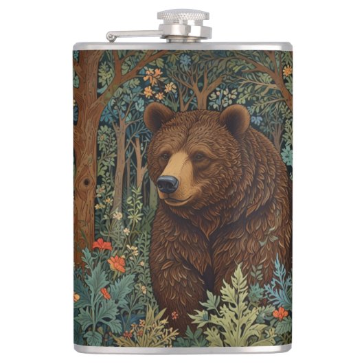 Flasques Ours brun rétro rustique (Devant)