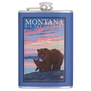 Flasques Ours de MontanaMomma et Vintage voyage de CUB