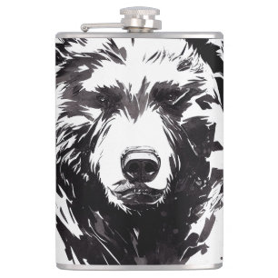 Flasques Ours Grizzly Sauvage Nature Esprit Libre Peinture