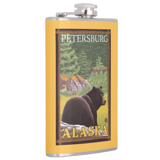 Flasques Ours noir dans la forêt - Pétersbourg, Alaska (Droite)