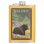 Flasques Ours noir dans la forêt - Valdez, Alaska (Devant)