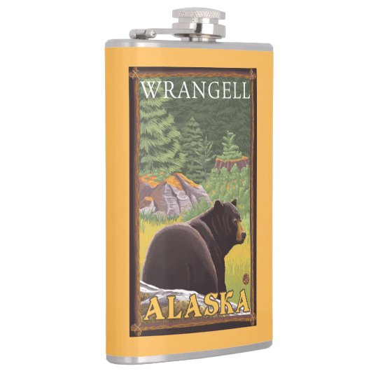 Flasques Ours noir dans la forêt - Wrangell, Alaska (Droite)