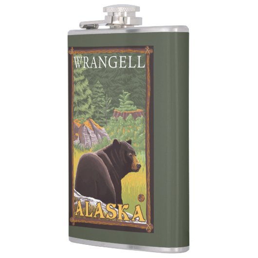 Flasques Ours noir dans la forêt - Wrangell, Alaska (Gauche)