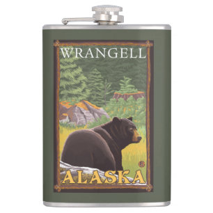 Flasques Ours noir dans la forêt - Wrangell, Alaska
