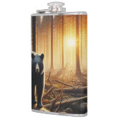 Flasques Ours noir sur la scène forestière (Gauche)