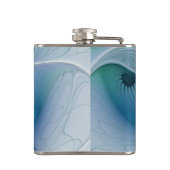 Flasques Ovations debout, fractale abstraite bleu turquoise (Dos)
