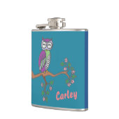 Flasques Owl Art Night Blue Personnalisé (Gauche)