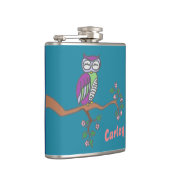 Flasques Owl Art Night Blue Personnalisé (Droite)