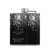Flasques Paillettes argentées noires monogramme des meilleu (Dos)
