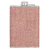 Flasques Paillettes de rose doré féerique Monogramme élégan (Dos)