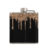 Flasques Paillettes dorées noires monogramme scintillant él (Dos)