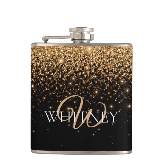 Flasques Paillettes dorées scintillement texture élégante d (Devant)