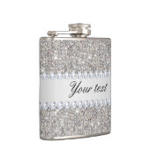 Flasques Paillettes et diamants argentés de Faux (Droite)