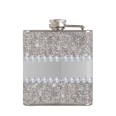 Flasques Paillettes et diamants argentés de Faux (Dos)