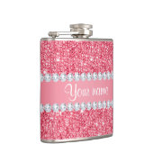 Flasques Paillettes et diamants roses de Faux (Droite)