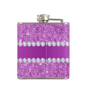 Flasques Paillettes pourpres chics et diamants de Faux (Dos)