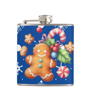 Flasques Pain d'épice Noël Menthe Bleu Nom Neige