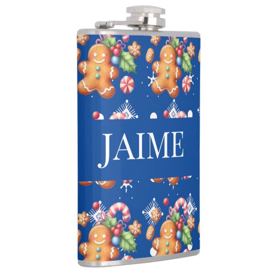 Flasques Pain d'épices Noël Peppermenthe Bleu Nom Neige (Droite)