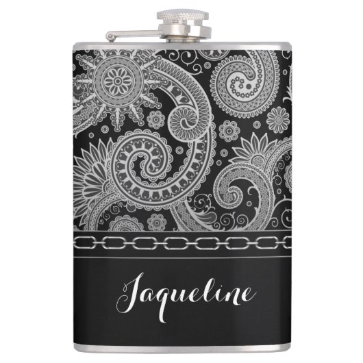 Flasques Paisley à chaînes noir (Devant)