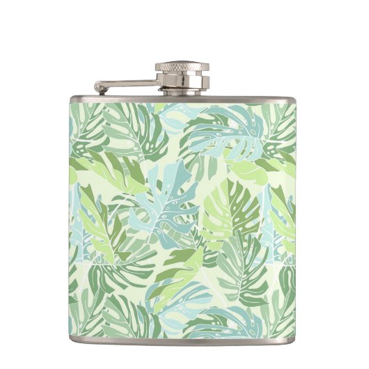 Flasques Palmettes tropicales en pastel (Devant)
