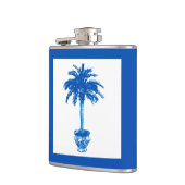Flasques Palmier pointilleux - bleu cobalt et blanc (Gauche)