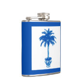 Flasques Palmier pointilleux - bleu cobalt et blanc (Droite)