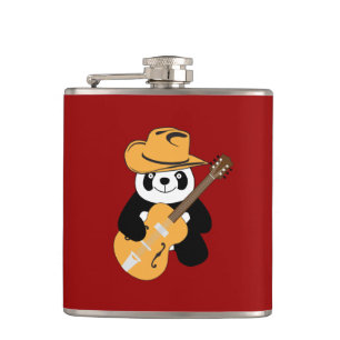 Flasques Panda drôle avec guitare