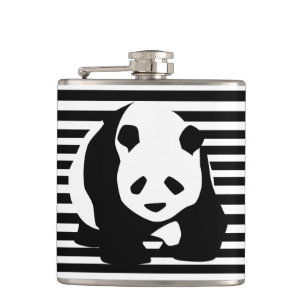 Flasques Panda et rayures noirs et blancs