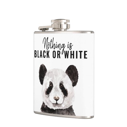 Flasques Panda Funky Moderne Noir Et Blanc Avec Citation (Gauche)
