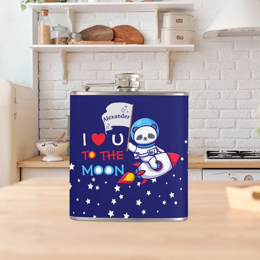Flasques Panda ours astronaute fusée spatiale kawaii mignon