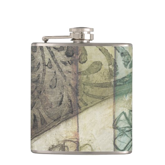 Flasques Panneau de jardin avec Feuilles, fleurs et herbe (Devant)