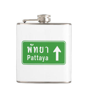 Flasques Panneau de signalisation routière Pattaya ⚠ Thaïla