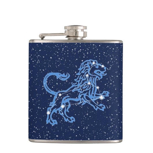 Flasques Panneau Léo Constellation et Zodiaque avec étoiles (Devant)