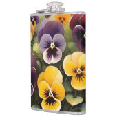 Flasques Pansies jaunes et violets aquarelle (Gauche)