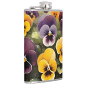 Flasques Pansies jaunes et violets aquarelle (Droite)