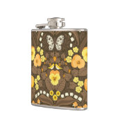 Flasques Pansies jaunes, oiseaux et papillons (Gauche)