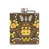 Flasques Pansies jaunes, oiseaux et papillons (Dos)