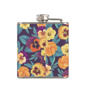 Flasques Pansies sur violet de prune (Dos)