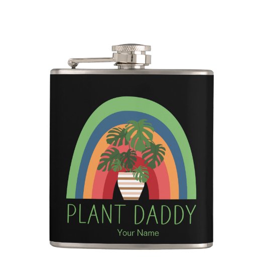 Flasques Papa Plante Boho Jardin Arc-en-ciel Feuilles Monst (Devant)