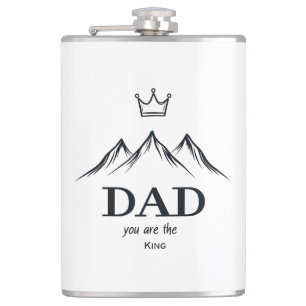 Flasques "Papa, tu es le roi" Fiole personnalisée