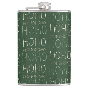 Flasques Papier à enveloppement vert sauge de Noël Hohoho